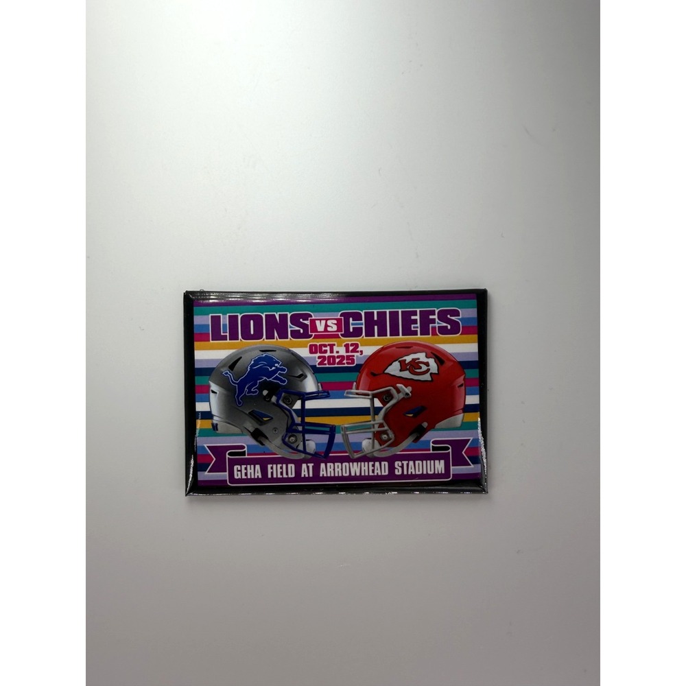 Detroit Lions Vs Kansas City Chiefs Game Day Magnet 10/12/25 Sunday Night New